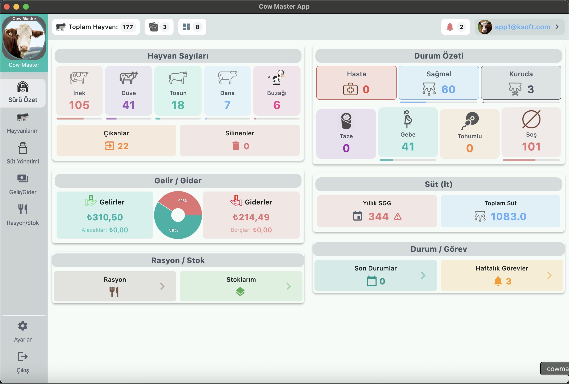 cow master sürü yönetimi - masaüstü programı görseli